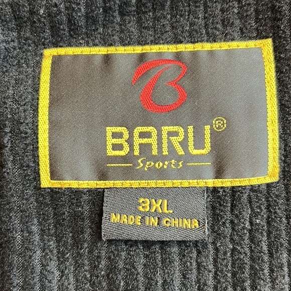 BARU Sports fleece full zip Black Size 3X Lined fast - Picture 6 of 12